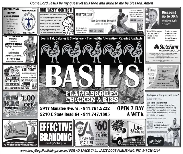 Basil’s, Bradenton Bradenton placemat