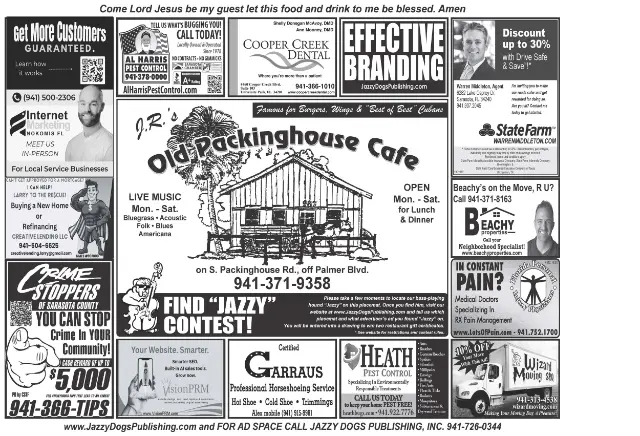 JR’s Old Packinghouse Cafe placemat