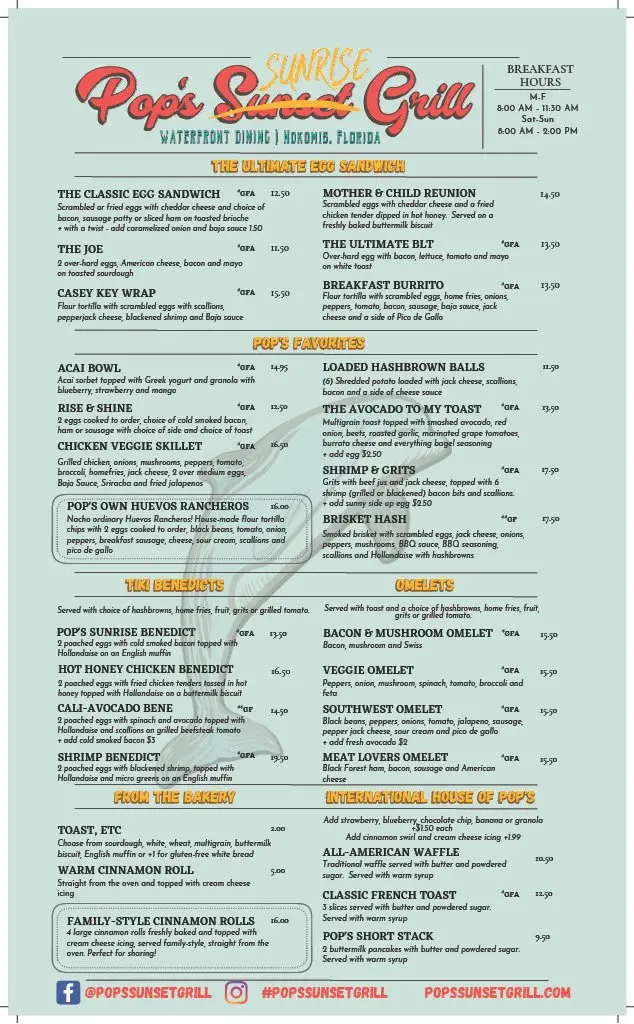 Pop’s Sunset Grill page 1