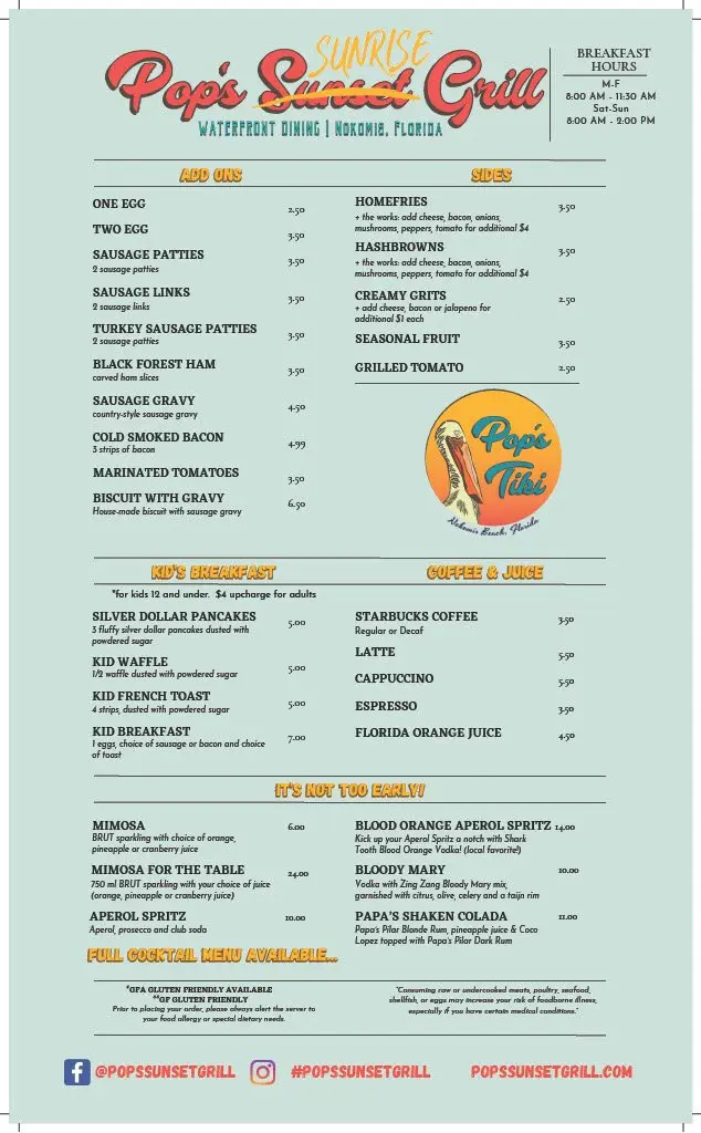 Pop’s Sunset Grill page 2