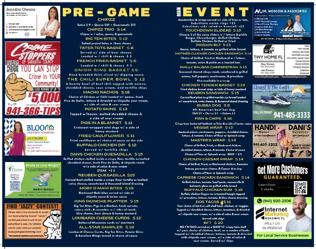 Raffurty’s Bar & Grill menu page 2
